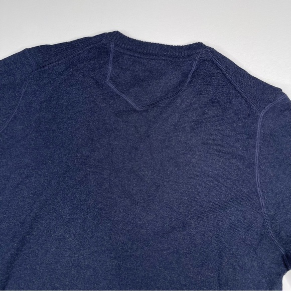 Eddie Bauer Sweater Merino Wool Cotton Navy Blue Outdoor Gorp Office  Tall - Picture 6 of 13
